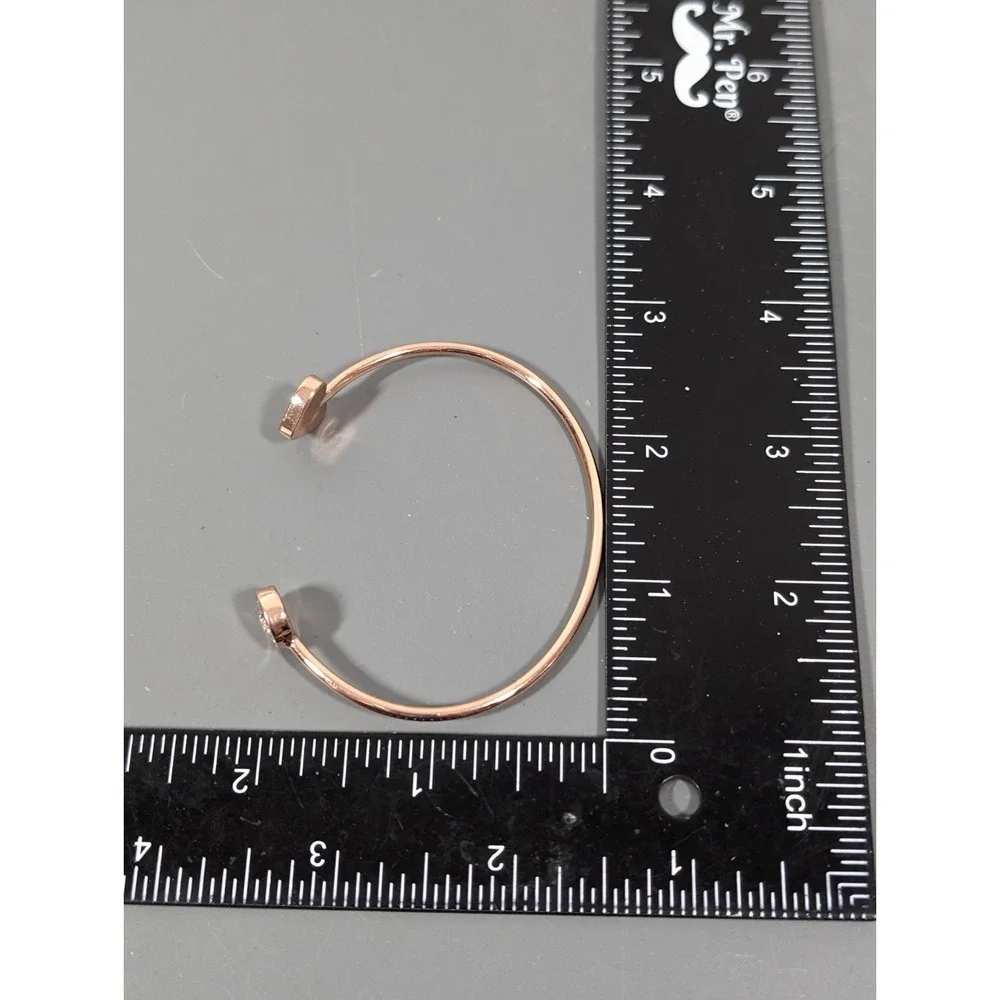 Origami Owl Rose Gold tone Love‎ Heart Rhinestone Pave Cuff Bracelet Stacking 7